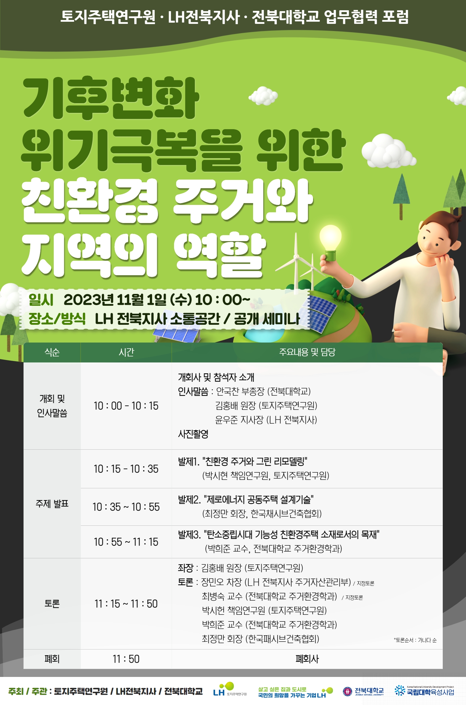 토지주택연구원·LH전북지사·전북대학교 업무협력 포럼